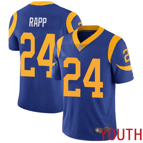 Los Angeles Rams Limited Royal Blue Youth Taylor Rapp Alternate Jersey NFL Football #24 Vapor Untouchable